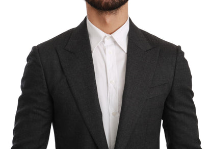 Graue NAPOLI Slim Fit Jacke Wollblazer