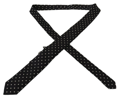 Schwarze Polka Dot Klassische Herren Krawatte Seidenkrawatte