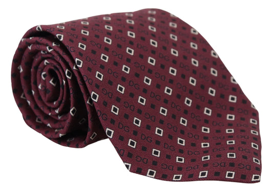 Maroon Classic DG Logo Herren Krawatte Schlank