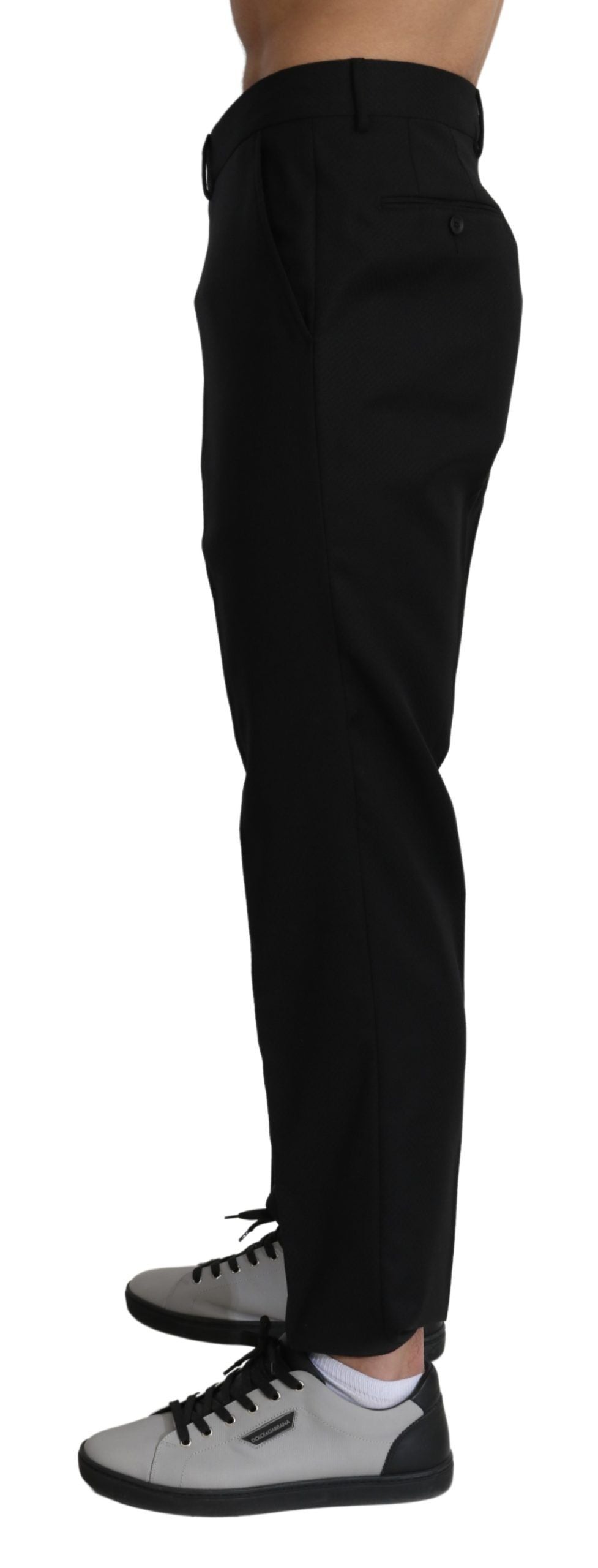 Schwarz Baumwolle Wolle Formal Dress Hose