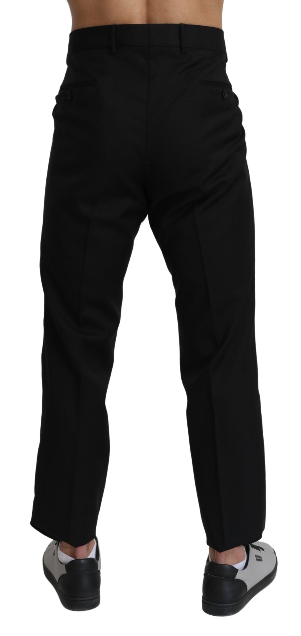 Schwarz Baumwolle Wolle Formal Dress Hose