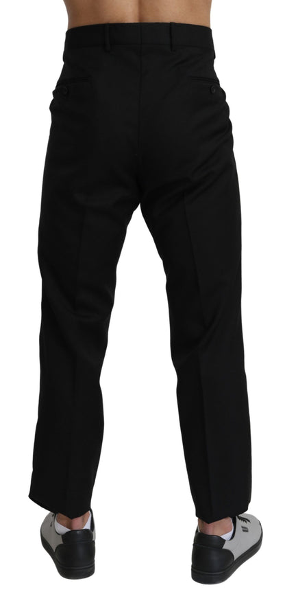 Schwarz Baumwolle Wolle Formal Dress Hose