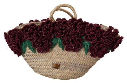 Multicolor Straw Floral Handtasche Tote Frauen Geldbörse