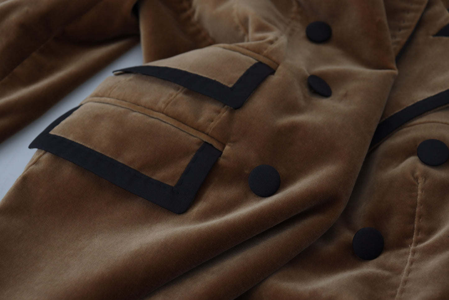 Brauner doppelreihiger Blazer Baumwolljacke