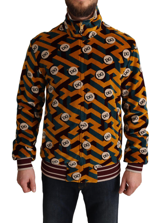 Multicolor Samt DG Logo Herren Pullover Jacke