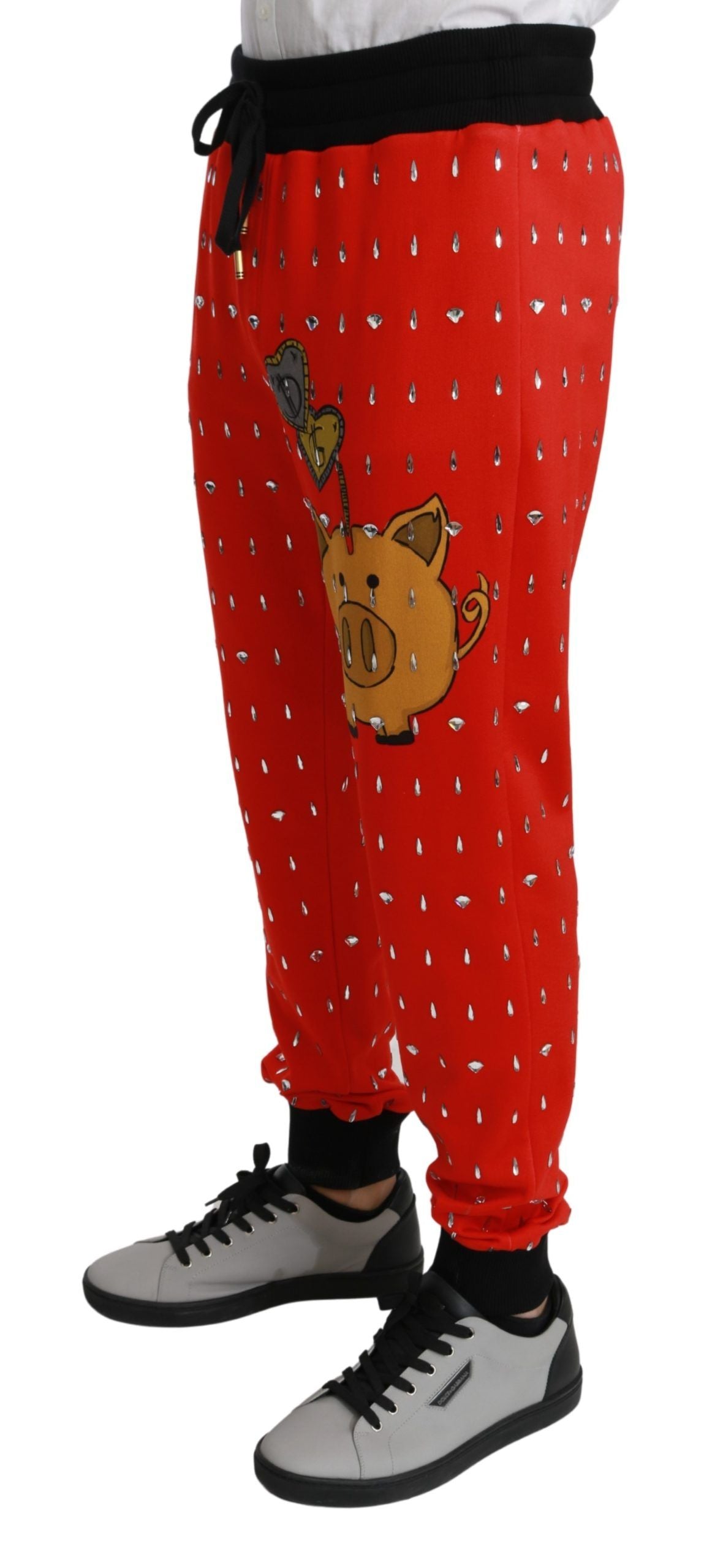 Rote Sparschwein-Baumwoll-Kristall-Hose Hose