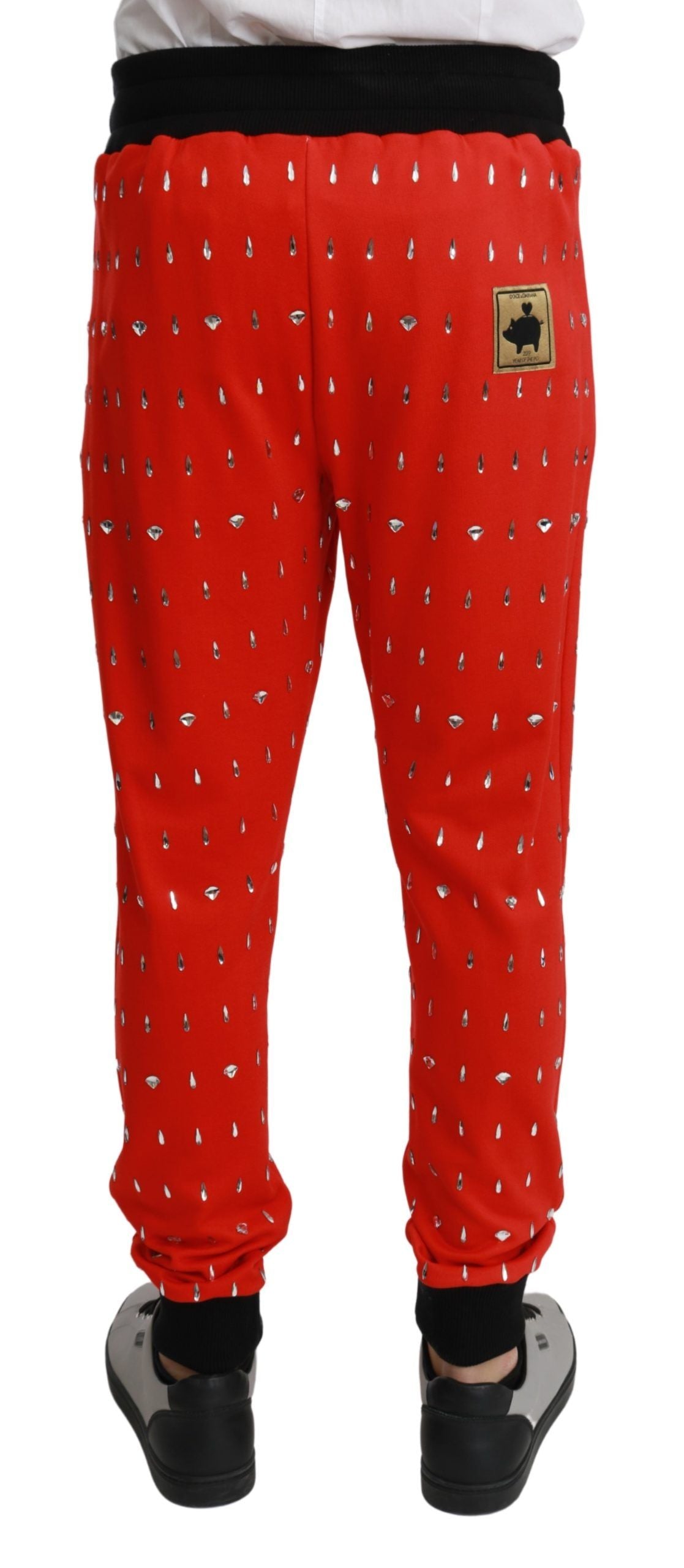 Rote Sparschwein-Baumwoll-Kristall-Hose Hose