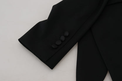 Schwarze langärmelige einreihige Jacke