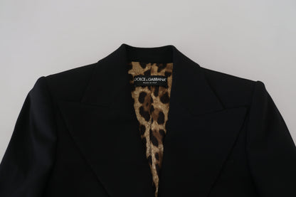 Schwarzer einreihig geschnittener Blazer Wolljacke