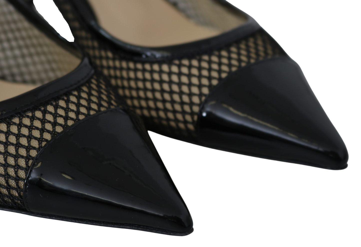 Schwarze Amika 50 Pumps aus Mesh und Leder