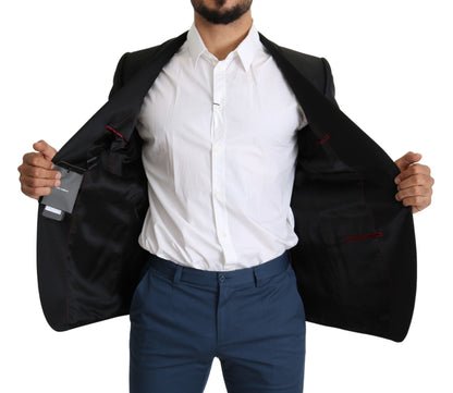 Schwarzer einreihiger Jacquard-Blazer aus GOLD