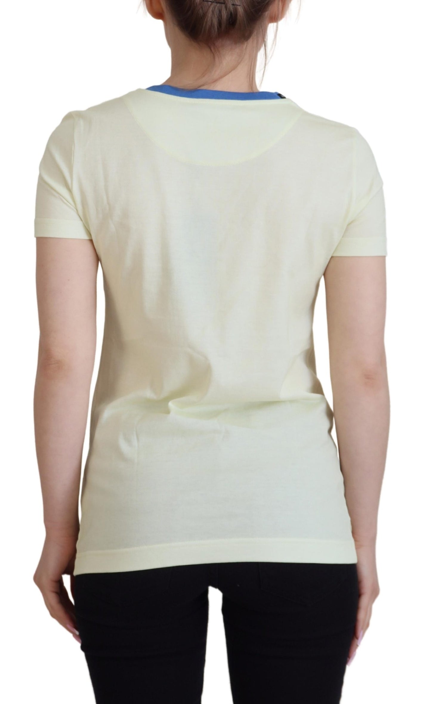 Gelbes Havanity Tee mit Rundhalsausschnitt Baumwoll-T-Shirt