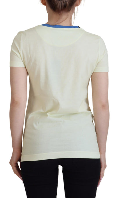 Gelbes Havanity Tee mit Rundhalsausschnitt Baumwoll-T-Shirt