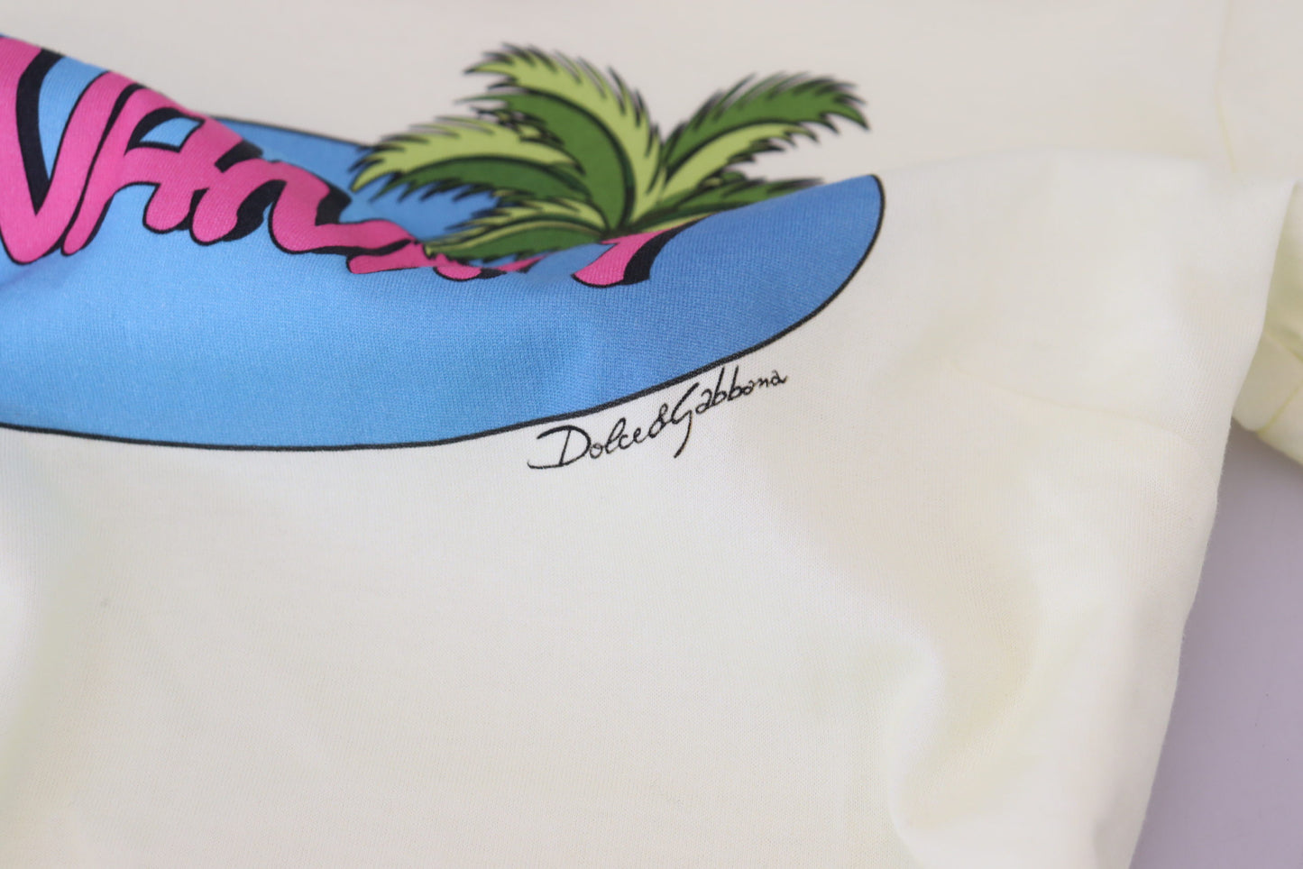 Gelbes Havanity Tee mit Rundhalsausschnitt Baumwoll-T-Shirt