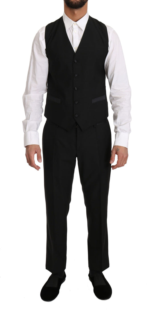 Schwarze Wolle Kleid Weste Gillet Vest