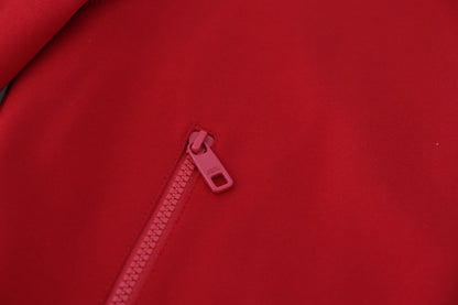 Roter Viskose-Blouson-Pullover mit durchgehendem Reißverschluss und DG-Logo