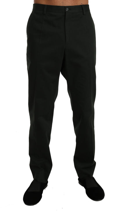 Dunkelgrünes Baumwollkleid Formelle Hose