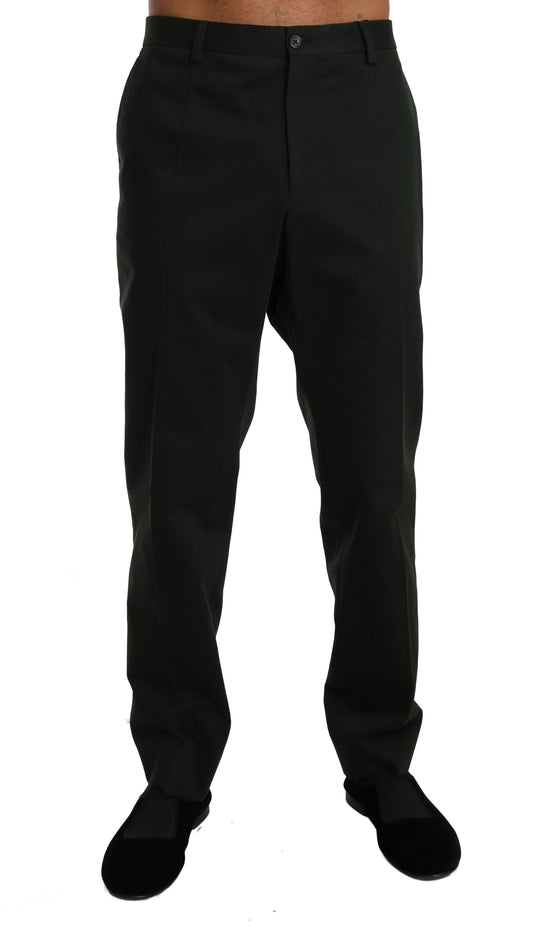 Dunkelgrünes Baumwollkleid Formelle Hose