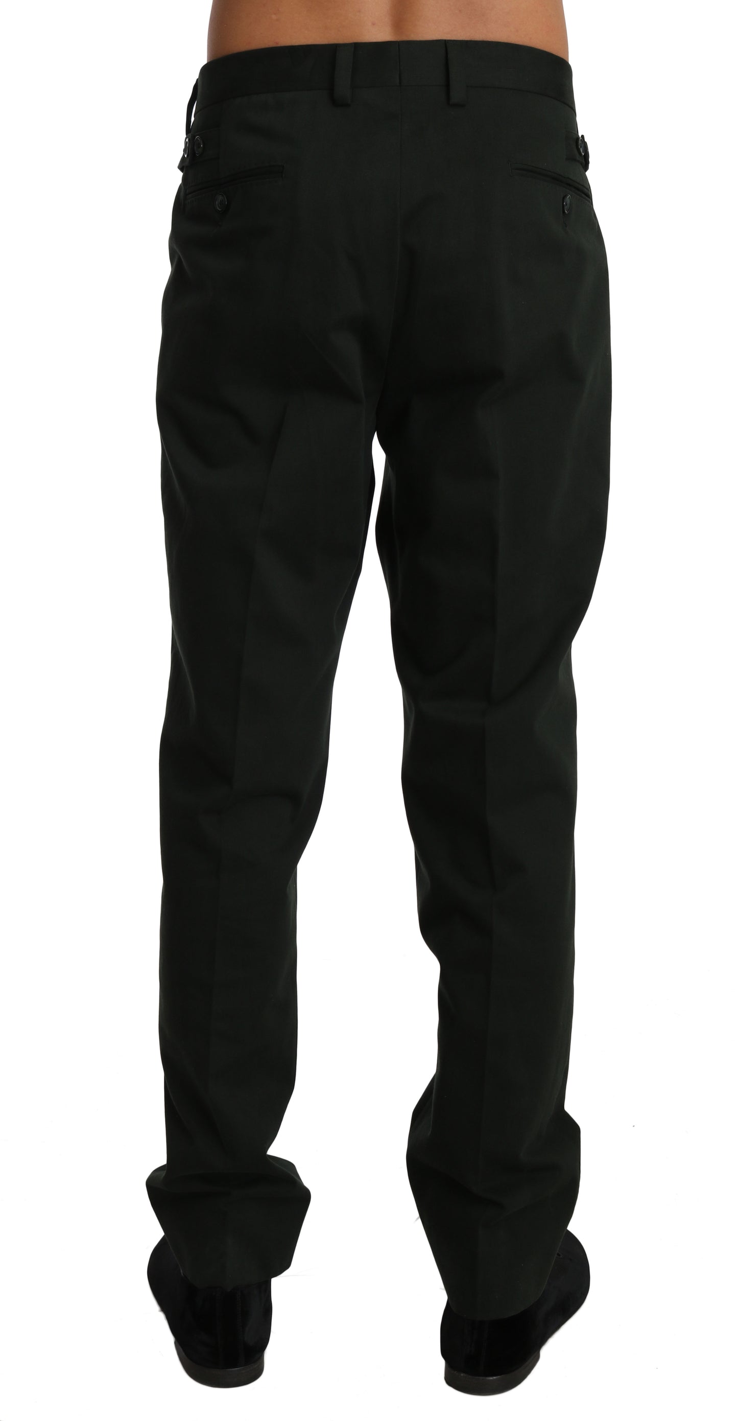 Dunkelgrünes Baumwollkleid Formelle Hose