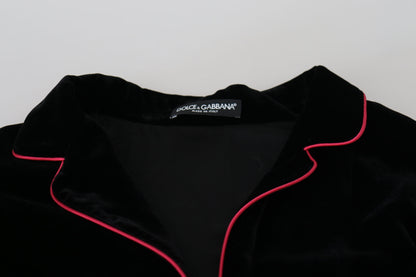 Schwarzer Blazer mit Gürtel und Knöpfen Viskosejacke
