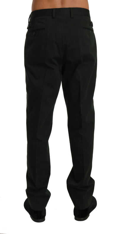 Dunkelgrünes Baumwollkleid Formelle Hose