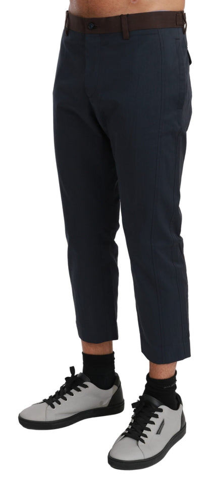 Braun gestreifte Cropped-Hose Hose