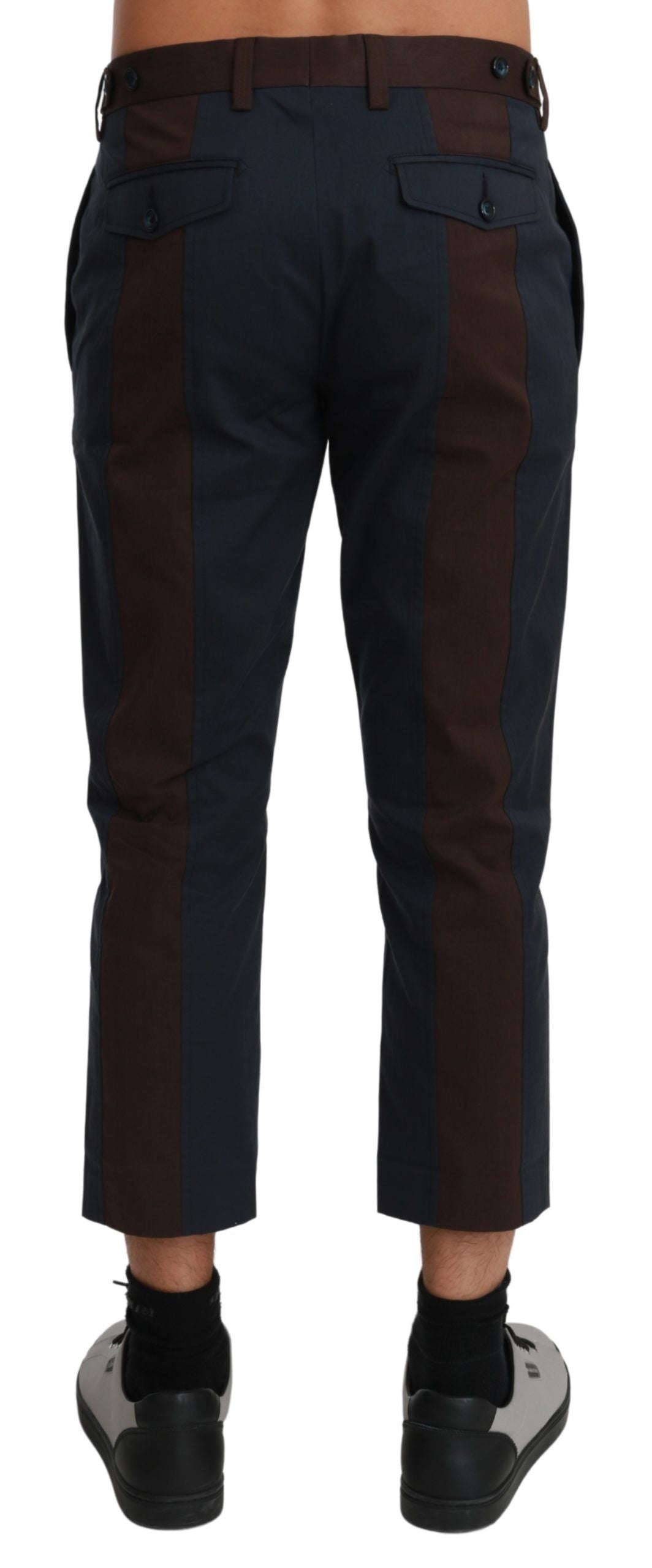 Braun gestreifte Cropped-Hose Hose