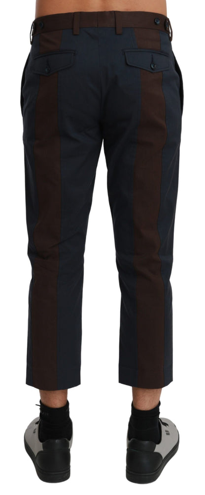 Braun gestreifte Cropped-Hose Hose