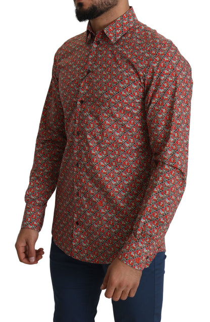 Rotes bedrucktes Ritterkleid MARTINI Hemd