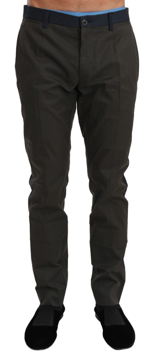 Blaugrau gestreift Hose Baumwolle Hose