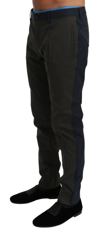 Blaugrau gestreift Hose Baumwolle Hose