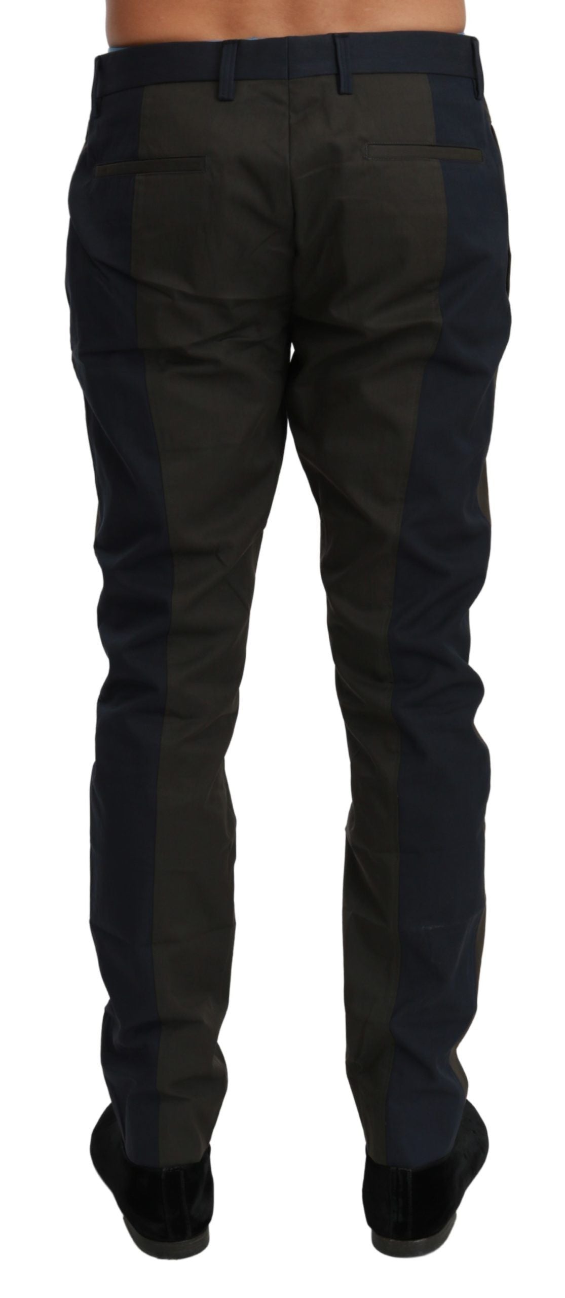 Blaugrau gestreift Hose Baumwolle Hose