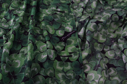 Grüner Blätterdruck Seiden-Trenchcoat Jacke