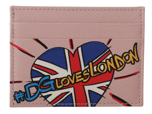 Rosa Leder #DGLovesLondon Frauen Kartenhalter Etui Brieftasche