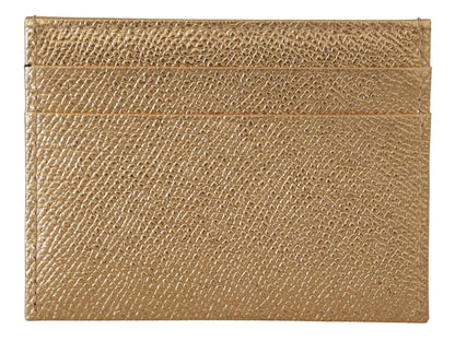 Goldfarbenes Leder #DGLovesLondon Damen Kartenhalter Etui Geldbörse