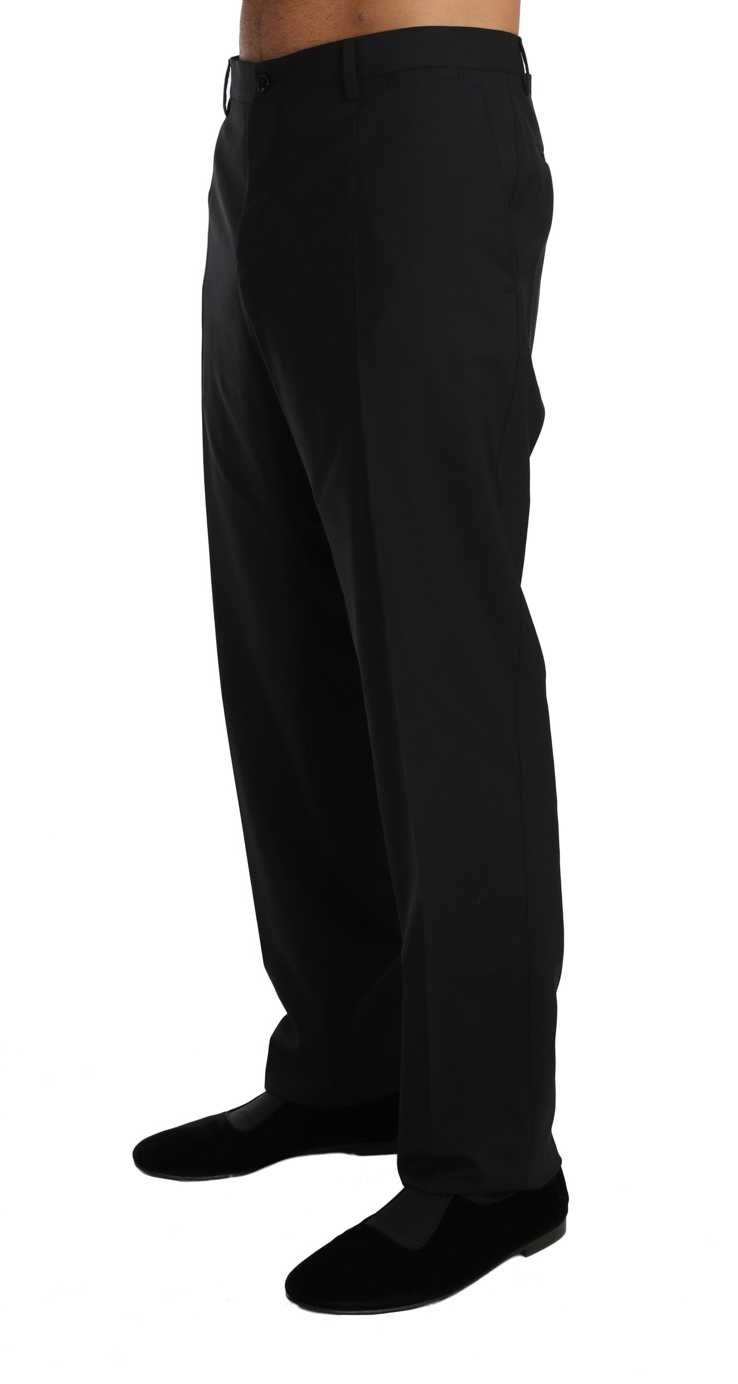 Schwarze formelle Hose aus Wollstretch