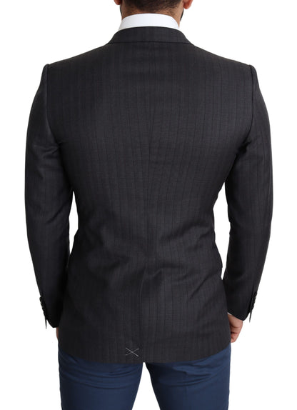 Schwarzer einreihiger Wollmantel MARTINI Blazer