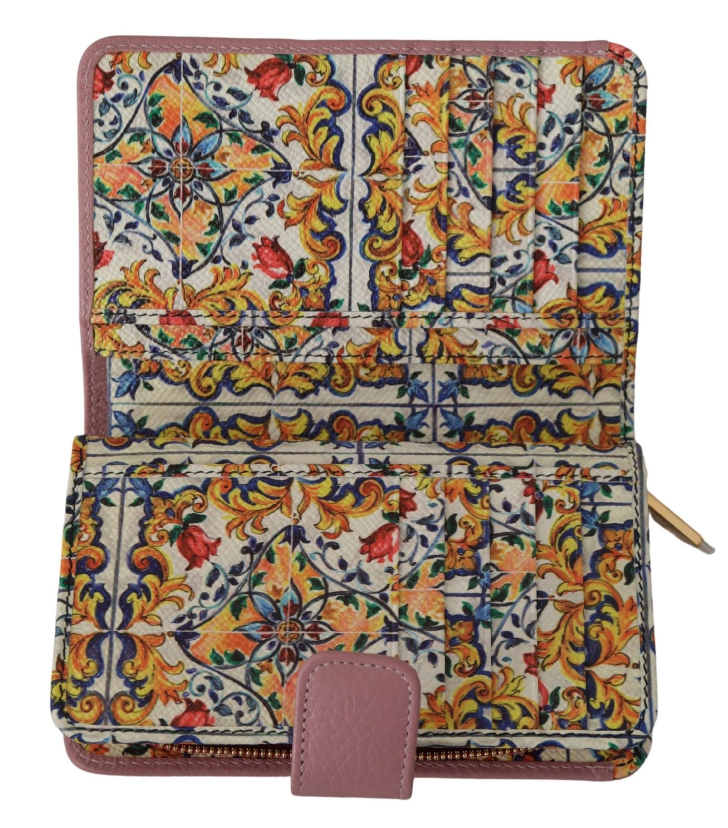 Rosa geblümtes Leder Bifold Continental Clutch Geldbörse