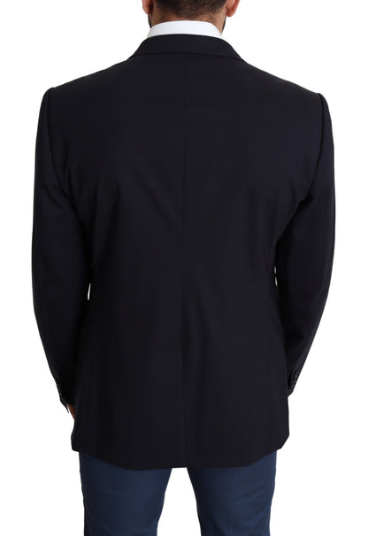 Schwarzer Woll-Stretch-Mantel MARTINI Blazer