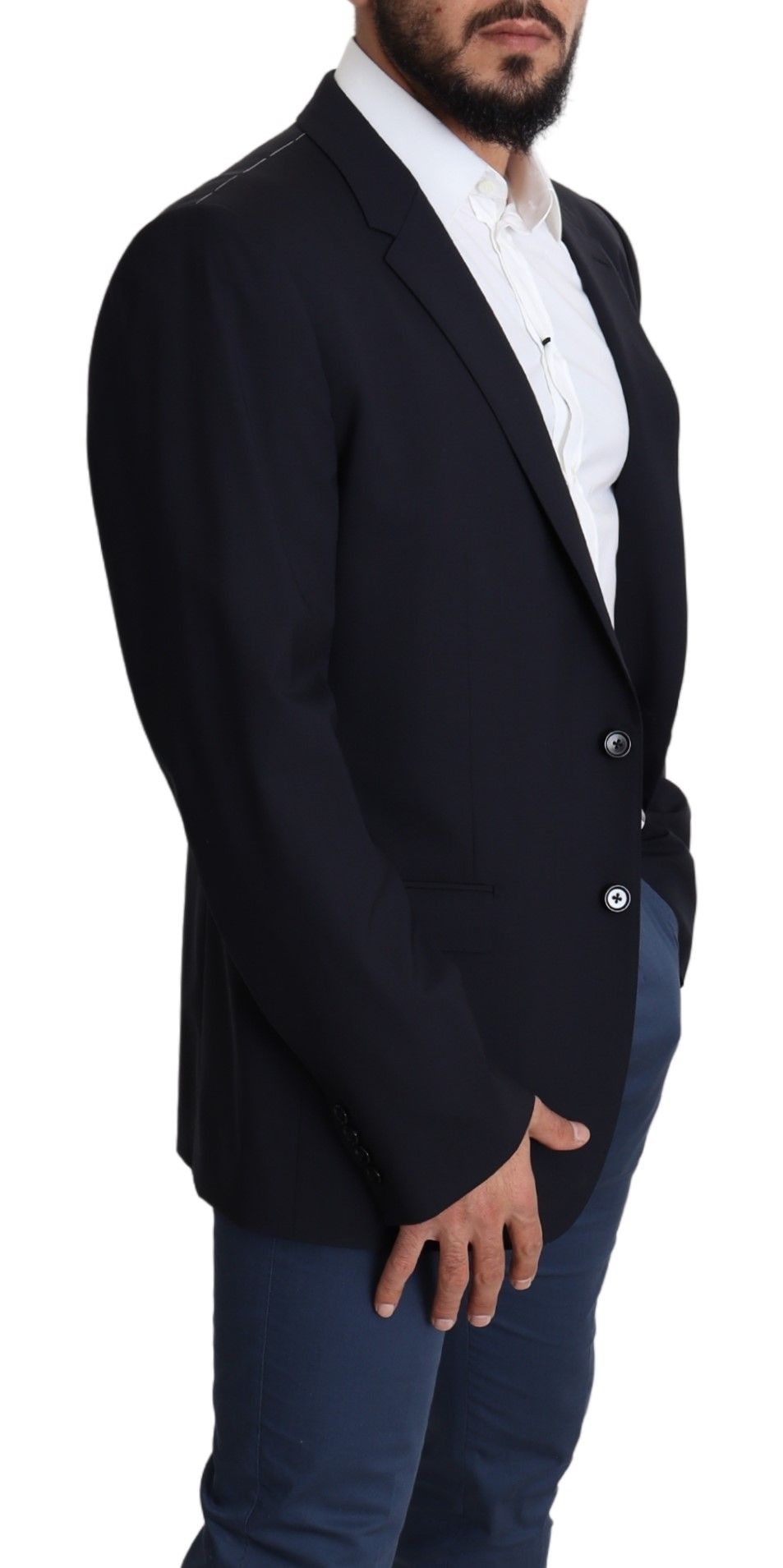 Schwarzer Woll-Stretch-Mantel MARTINI Blazer