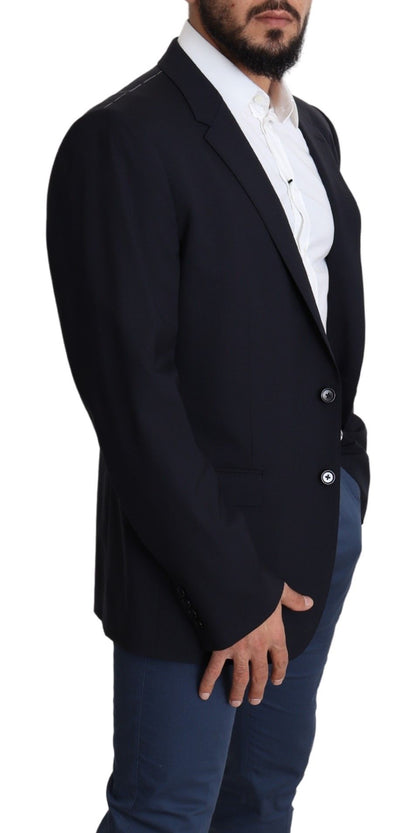 Schwarzer Woll-Stretch-Mantel MARTINI Blazer