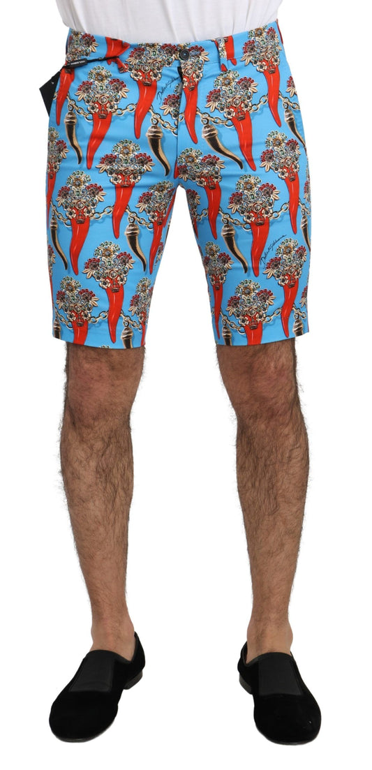 Blaue Baumwolle Stretch Casual Royal Chili Shorts