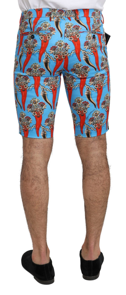 Blaue Baumwolle Stretch Casual Royal Chili Shorts