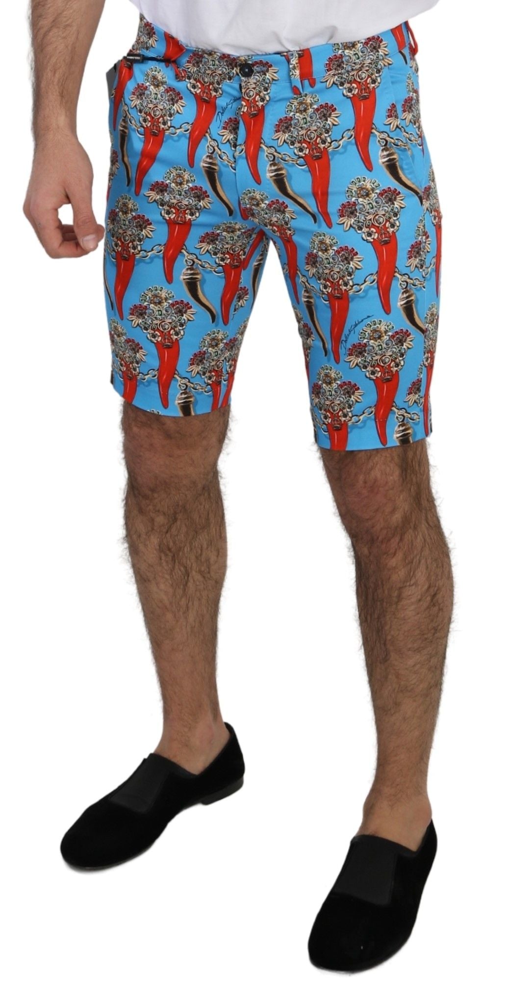 Blaue Baumwolle Stretch Casual Royal Chili Shorts