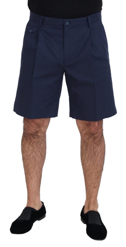 Blaue Chinos Baumwolle Stretch Casual Shorts