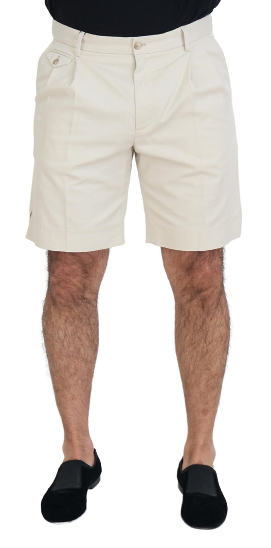Weiße Chinos Baumwolle Stretch Casual Shorts