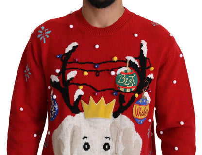 Roter Weihnachtshund Pullover Kaschmirpullover