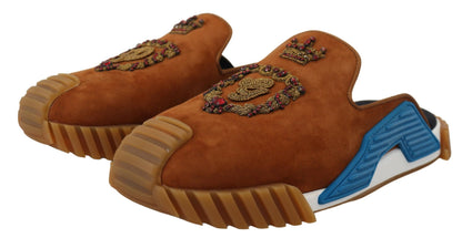 Beige Wildleder Kristall Pantoletten Sandalen Flats NS1 Schuhe