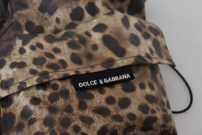 Braune Leoparden Print Männer Kapuzenjacke