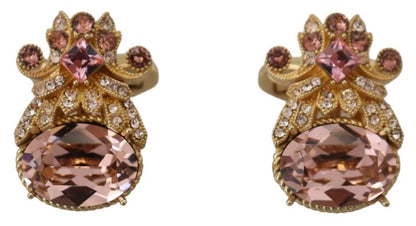 925 Sterling Silber Rosa Kristall Männer Manschettenknöpfe